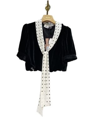 Miu Miu Bow-Tie Short Blouse - Black
