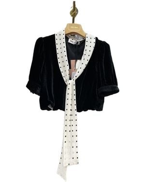 Miu Miu Bow-Tie Short Blouse - Black
