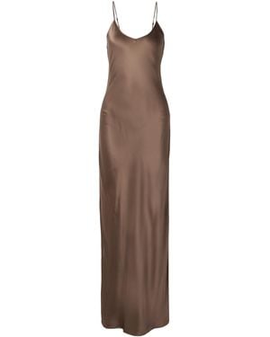 Nili Lotan Cami Spaghetti Strap Gown - Brown