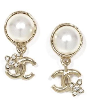 CHANEL Logo Logo Earrings - Metallic