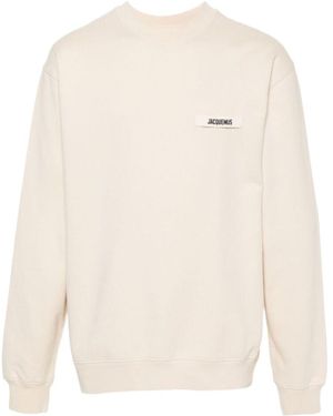 Jacquemus Logo-Appliqué Jersey Sweatshirt - White
