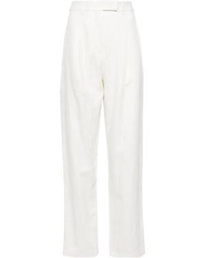 Self-Portrait High-Waisted Tailored Pants - White