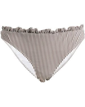 Ganni Striped Bikini Pants - White