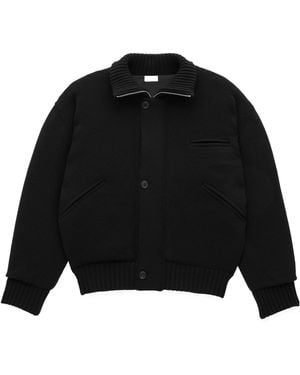 Saint Laurent Button Detailed High-Neck Cardigan Jacket - Black