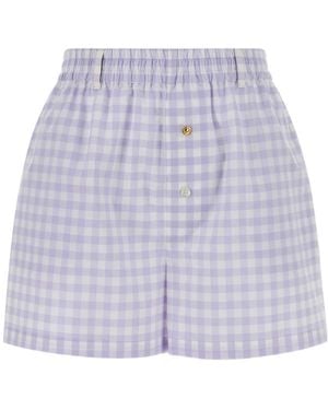 Moschino Checked Shorts - Purple