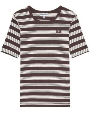 Ganni Striped Crewneck T-Shirt - Multicolor