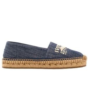 Ferragamo Logo Pattern Low-Cut Casual Shoes - Blue