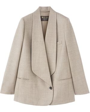 Loro Piana Long-Sleeved Suit Coat With Pockets - Natural