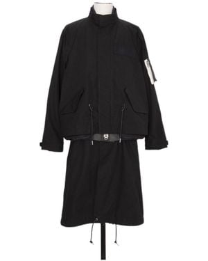 Sacai Nylon Twill X Rip Stop Coat - Black