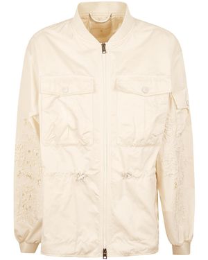 Ermanno Scervino Embroidered Zip-Up Jacket - White