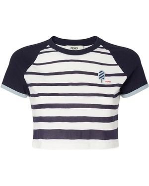 Fendi Crew Neck T-Shirt - Blue