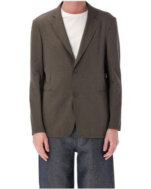 Emporio Armani Seersucker Blazer - Grey
