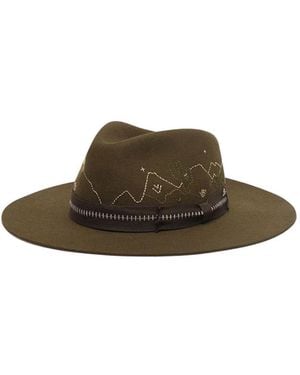 Golden Goose Embroidered Fedora Hat - Brown