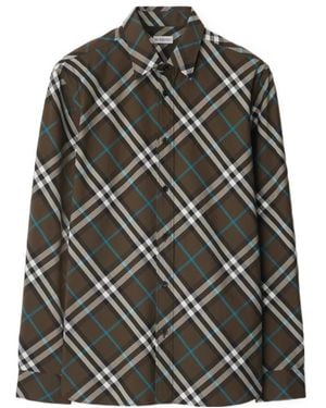 Burberry Check-Pattern Shirt - Gray