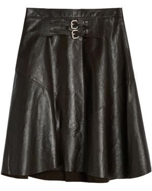 Our Legacy Waltz Leather Midi Skirt - Black