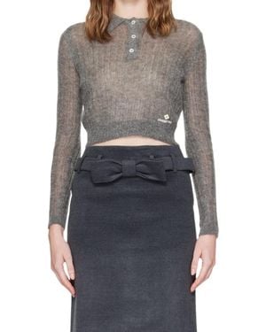 ShuShu/Tong Long-Sleeve Knitted Polo Shirt - Black