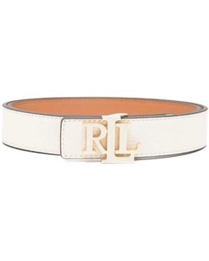 Ralph Lauren Lauren Logo Lettering Buckle Belt - White