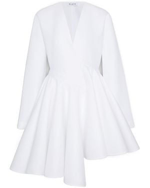 Alaïa Alaïa Asymmetrical V-Neck Short Dress - White