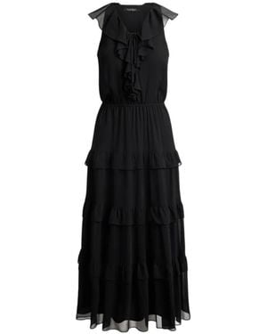 Ralph Lauren Ruffle-Trim Maxi Dress - Black