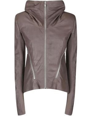 Rick Owens Naska Turtleneck Zipped Biker Jacket - Brown