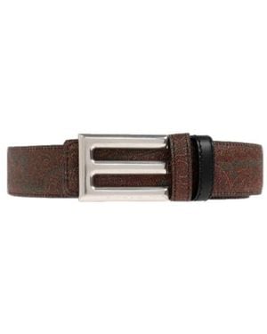 Etro Paisley Printed Buckled Belt - White