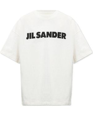 Jil Sander Logo Printed Crewneck T-Shirt - White