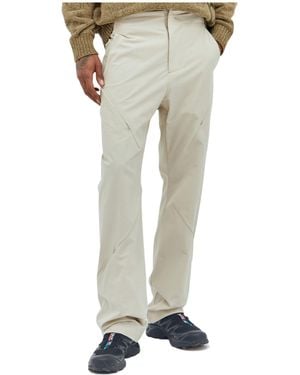 Post Archive Faction PAF Elastic Waist Zipper Casual Trousers - Natural