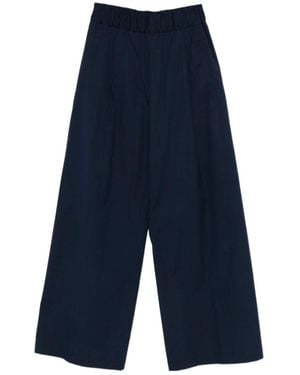 Semicouture Side-Pocket Palazzo Pants - Blue