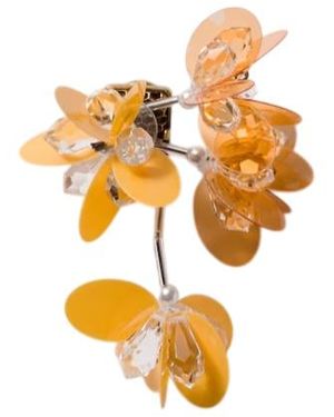 Miu Miu Single Metal Earring With Pearl And Crystals - Metallic