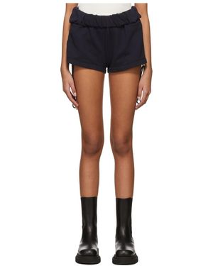 Dion Lee Rolled-Waist Track Shorts - Blue