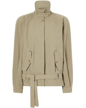 Magda Butrym Belted Cotton-Gabardine Jacket - Natural