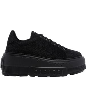 Casadei Platform Lace-Up Sneakers - Black
