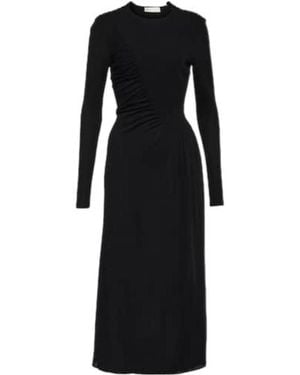 Tory Burch Ruched Midi Dress - Black