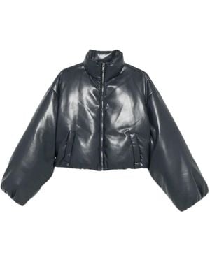 Nanushka Lilima Cropped Puffer Jacket - Blue