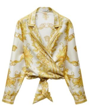 Versace Printed Silk-Twill Shirt - Metallic