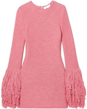 Gabriela Hearst Long Sleeve Tassel Dress - Pink