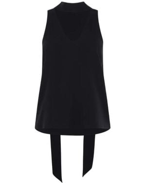 Raquel Diniz V-Neck Tie Blouse - Black
