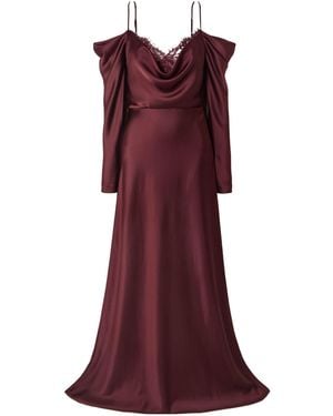Rebecca Vallance Avalon Lace-Trimmed Satin Gown - Red