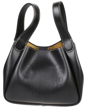 Stella McCartney Logo Perforated Clutch Bag - Black