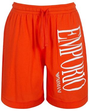 Emporio Armani Knit Shorts - Orange