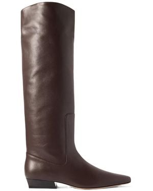 STAUD Leather Knee Boots - Brown