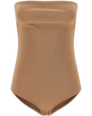 Courreges Courrèges Bustier Lingerie Jersey Bodysuit - Brown