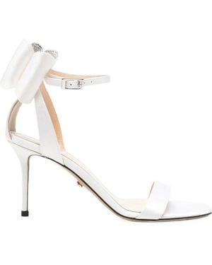 Mach & Mach Round-Toe High-Heeled Sandals - White