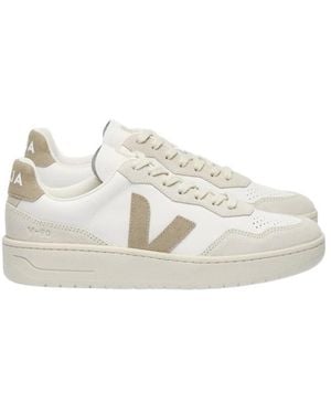 Veja V-90 Lace-Up Sneakers - Natural