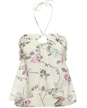 Isabel Marant Gabao Printed Cotton Top - White