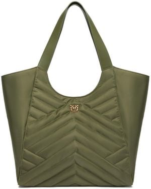 Pinko Puzzle-Quilted Shopper Bag - Green