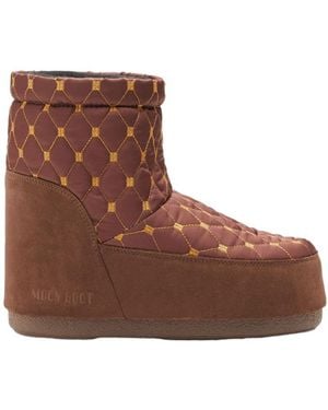 Moon Boot Icon Low Quilted Slip-On Boots - Brown