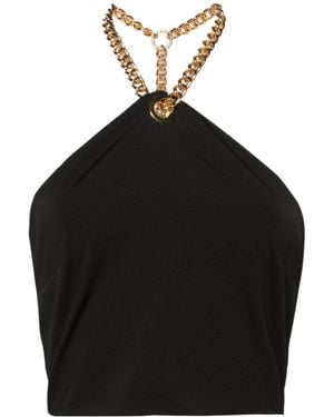Moschino Chain-Link Cropped Top - Black