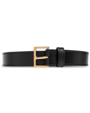 Versace Logo-Lettering Buckle Belt - White