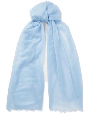 arch4 Fringed Cashmere Scarf - Blue